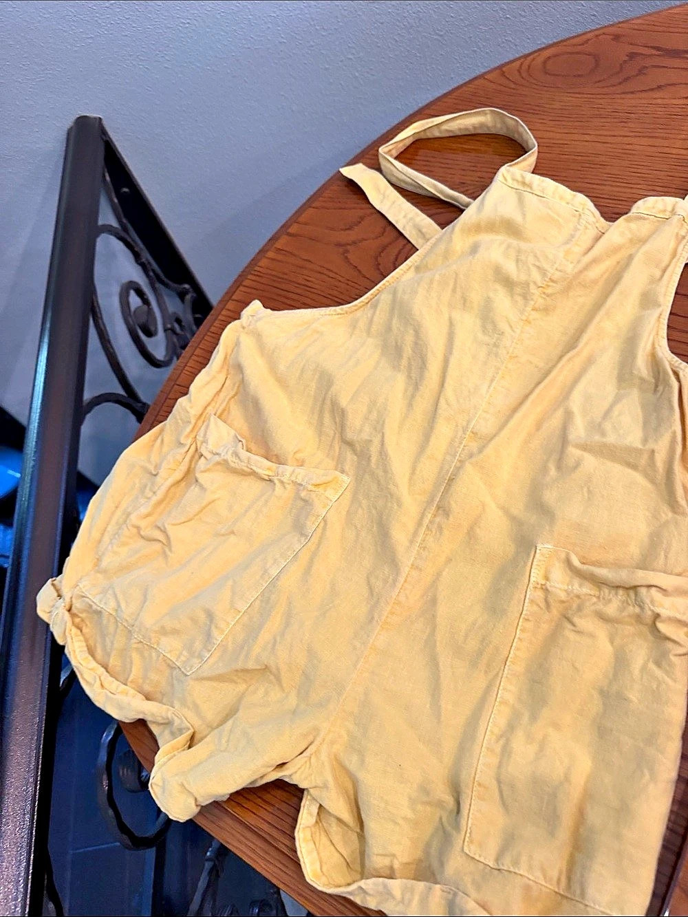 OshKosh Girls Yellow Cotton Linen Romper Size 6